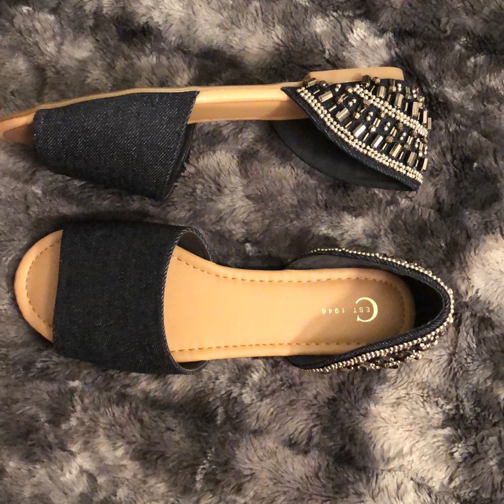 Beaded denim flats💕 B2G1 Free